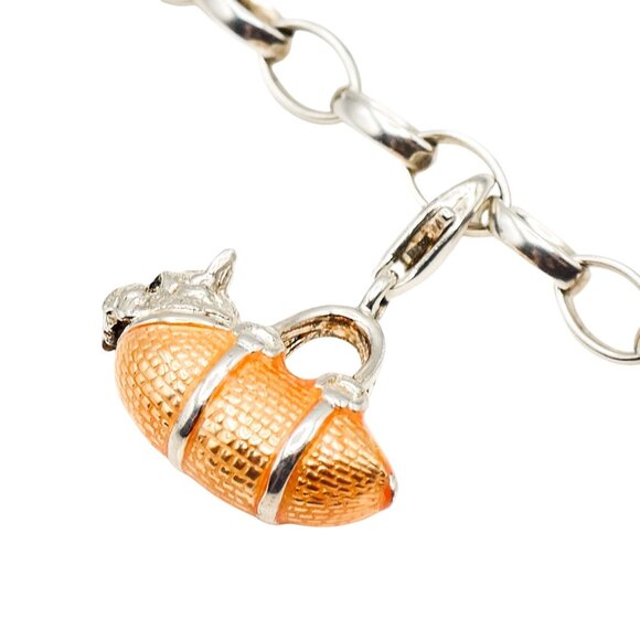 Thomas Sabo Charm Club Sterling Silver Westie Dog In Orange Bag Pendant - Picture 6 of 7